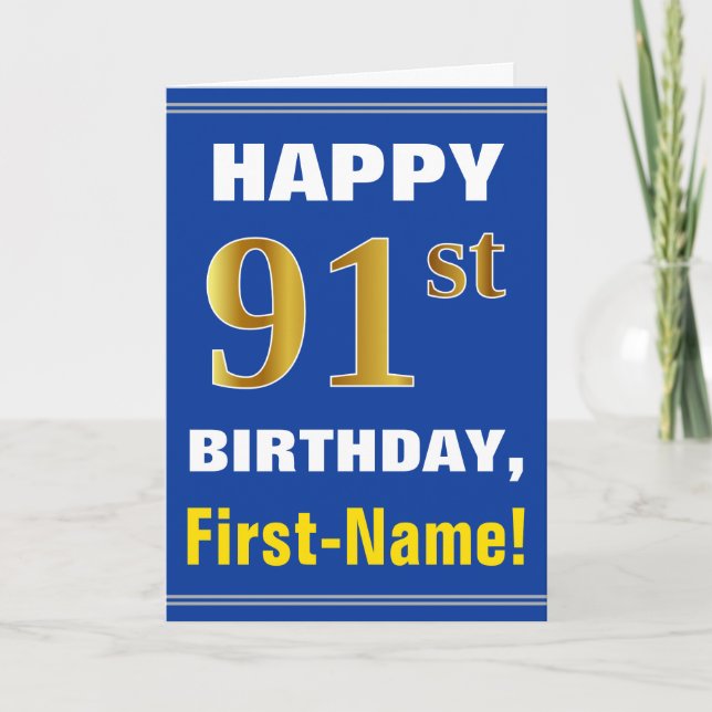 Carte Audacieux, bleu, anniversaire d'or de Faux (Devant)