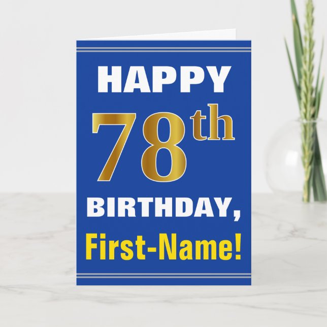 Carte Audacieux, bleu, anniversaire d'or de Faux (Devant)