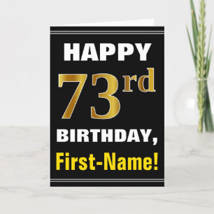Carte Audacieux, noir, anniversaire d'or de Faux
