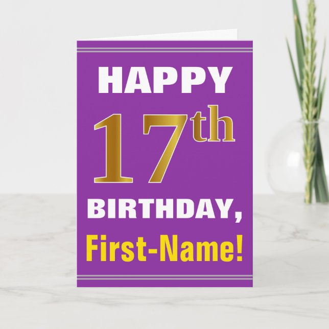 Carte Audacieux, pourpre, anniversaire d'or de Faux (Devant)