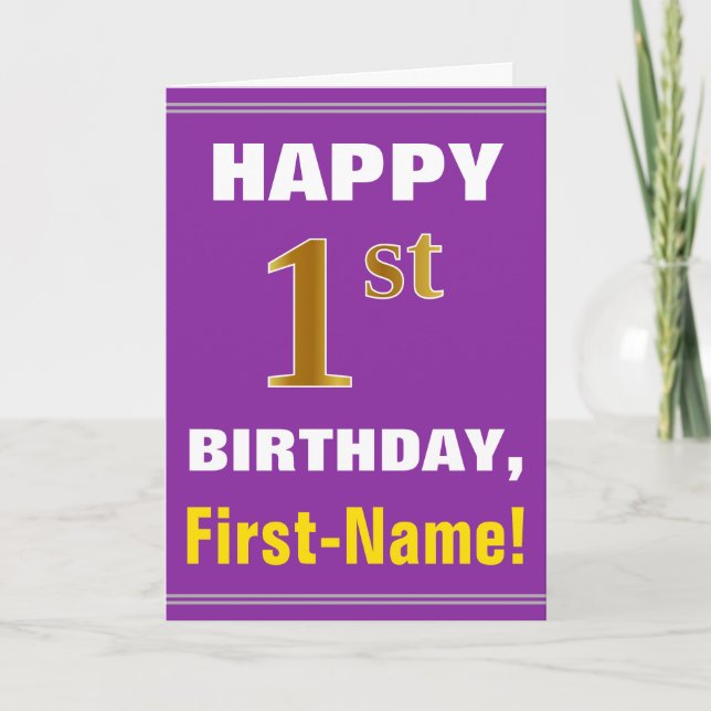 Carte Audacieux, pourpre, anniversaire d'or de Faux ęr (Devant)