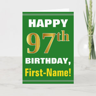 Carte Audacieux, vert, anniversaire d'or de Faux