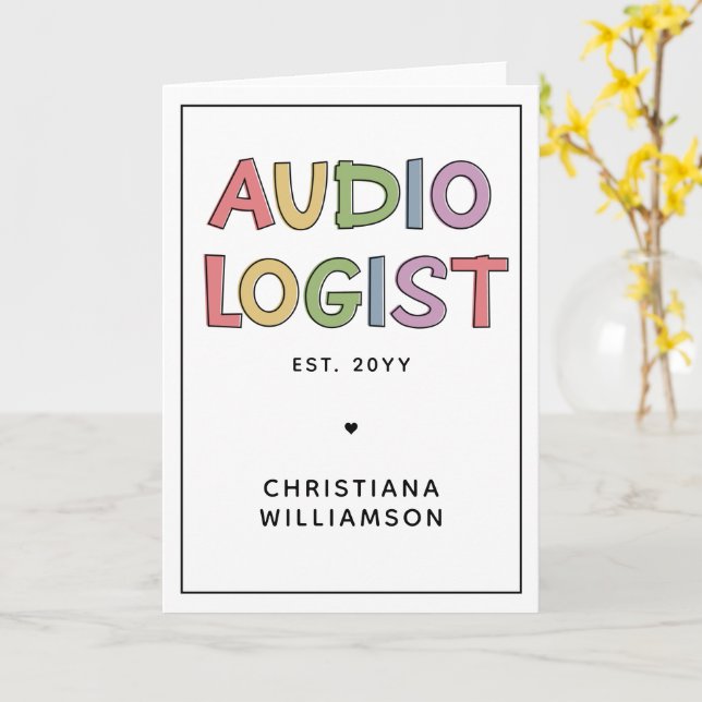 Carte Audiologiste personnalisé Audiologie Diplôme Cadea (Fleur jaune)