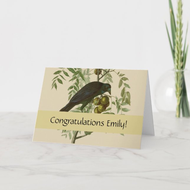 Carte Audubon American Crow Black Bird (Devant)