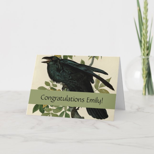 Carte Audubon Raven Oiseau classique (Devant)