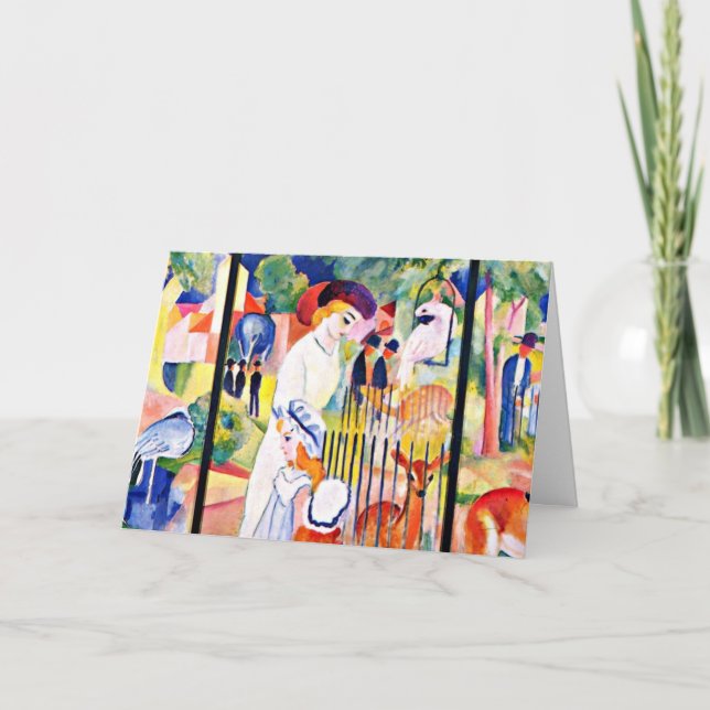 Carte August Macke - Big Zoo, célèbre peinture, (Devant)