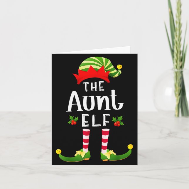 Carte Aunt Christmas Elf Matching Pajama X-mas Party  (Devant)