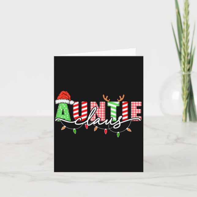 Carte Auntie Claus Xmas Christmas Lights Pajama Family M (Devant)