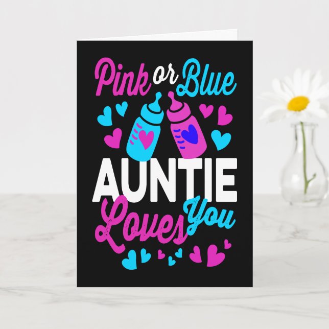 Carte AUNTIE rose ou bleu vous aime | Gardien du genre (Petite plante)