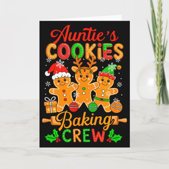 Carte Auntie's Xmas Cookie Baking Crew Funny Baker Ginge (Devant)
