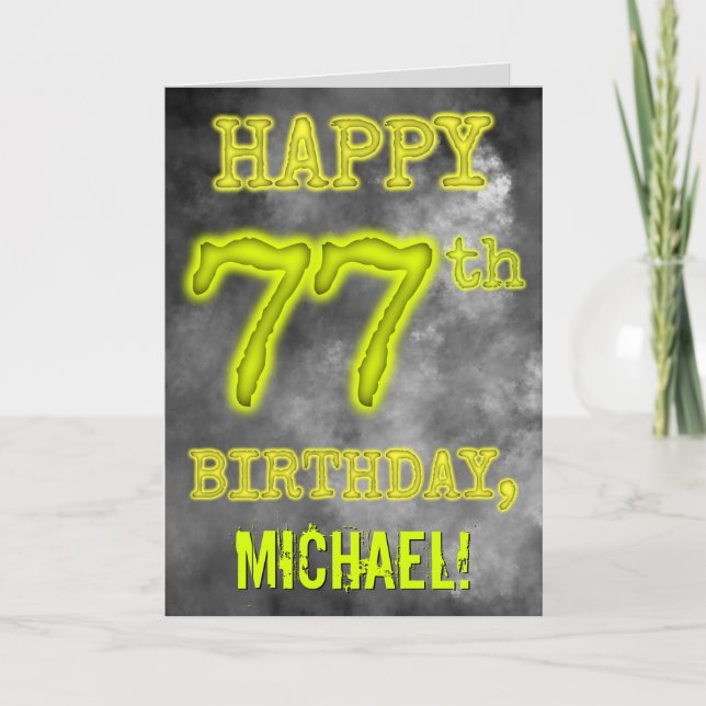 Carte Aura éffrayante brillante "HAPPY 77th BIRTHDAY" (Devant)