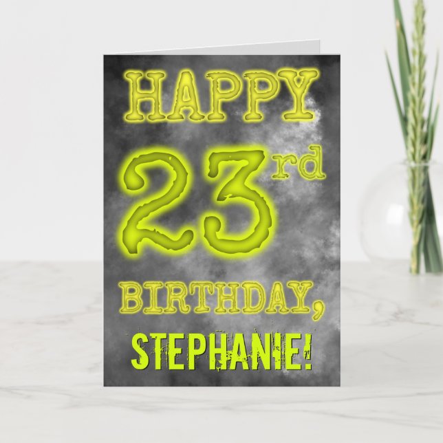 Carte Aura éffrayante brillante "HEUREUX 23ème anniversa (Devant)