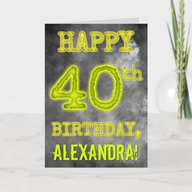 Carte Aura éffrayante brillante "HEUREUX 40ème anniversa (Devant)