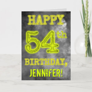 Carte Aura éffrayante brillante "HEUREUX 54ème anniversa