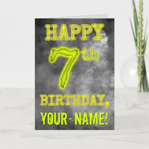 Carte Aura éffrayante brillante "HEUREUX 7ème anniversai