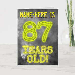 Carte Aura éffrayante brillante Look "87 ANS !" + Nom