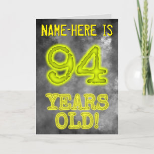 Carte Aura éffrayante brillante Look "94 ANS !" + Nom
