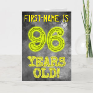 Carte Aura éffrayante brillante Look "96 ANS!" + Nom