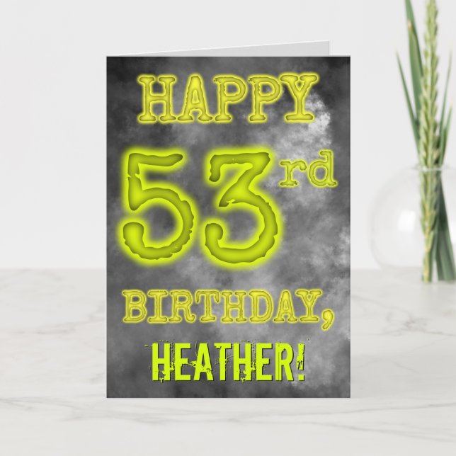 Carte Aura éffrayante brillante look "HAPPY 53rd BIRTHDA (Devant)