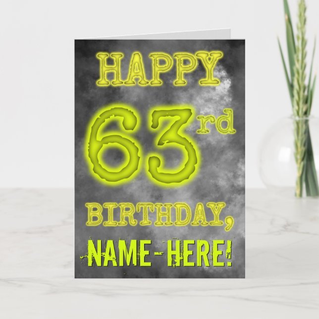 Carte Aura éffrayante brillante Look "HEUREUX 63ème anni (Devant)