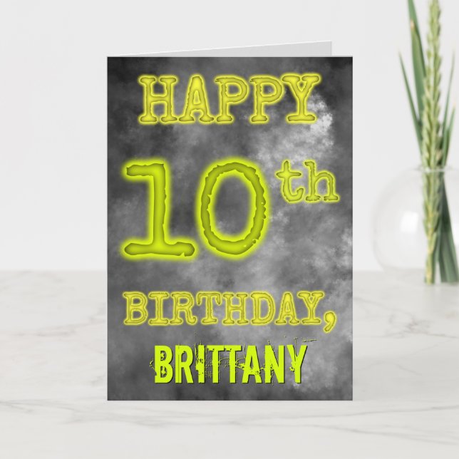 Carte Aura éffrayante Lumineuse "HEUREUX 10ème anniversa (Devant)