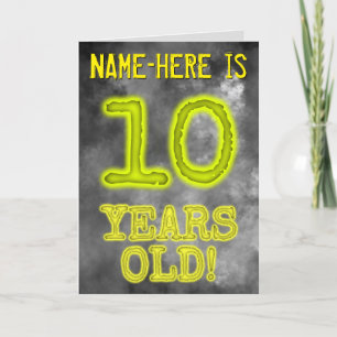 Carte Aura éffrayante Lumineuse Look "10 ANS !" + Nom