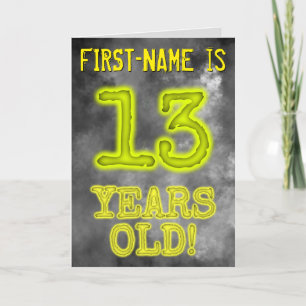 Carte Aura éffrayante Lumineuse Look "13 ANS !" + Nom