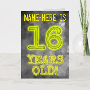 Carte Aura éffrayante Lumineuse Look "16 ANS !" + Nom
