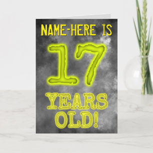 Carte Aura éffrayante Lumineuse Look "17 ANS !" + Nom