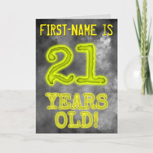 Carte Aura éffrayante Lumineuse Look "21 ANS !" + Nom