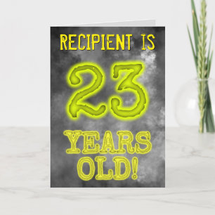 Carte Aura éffrayante Lumineuse Look "23 ANS !" + Nom