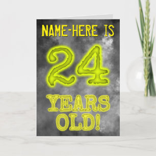 Carte Aura éffrayante Lumineuse Look "24 ANS !" + Nom