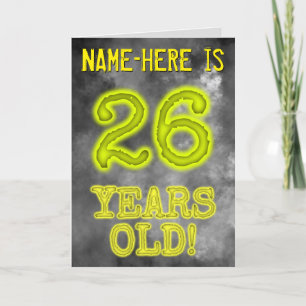 Carte Aura éffrayante Lumineuse Look "26 ANS !" + Nom