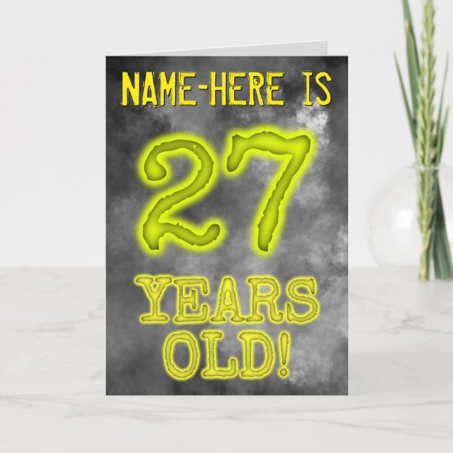 Carte Aura éffrayante Lumineuse Look "27 ANS !" + Nom (Devant)
