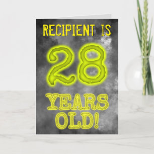 Carte Aura éffrayante Lumineuse Look "28 ANS !" + Nom