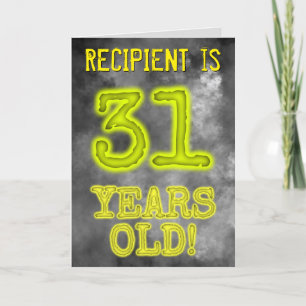 Carte Aura éffrayante Lumineuse Look "31 ANS !" + Nom