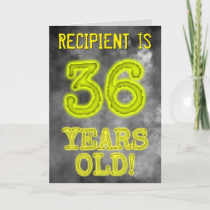 Carte Aura éffrayante Lumineuse Look "36 ANS !" + Nom