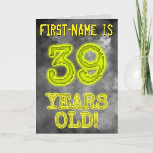 Carte Aura éffrayante Lumineuse Look "39 ANS !" + Nom (Devant)