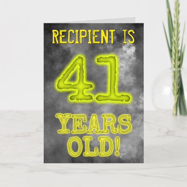 Carte Aura éffrayante Lumineuse Look "41 ANS !" + Nom (Devant)