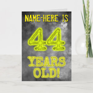 Carte Aura éffrayante Lumineuse Look "44 ANS !" + Nom
