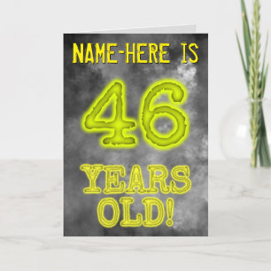 Carte Aura éffrayante Lumineuse Look "46 ANS !" + Nom