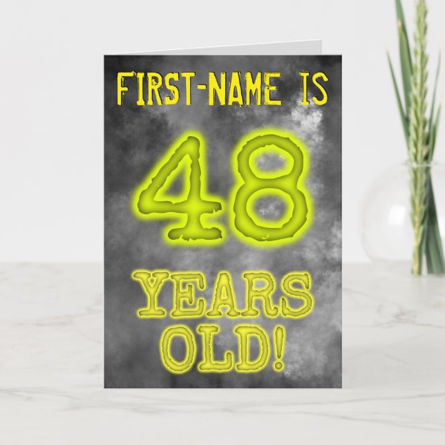 Carte Aura éffrayante Lumineuse Look "48 ANS !" + Nom (Devant)