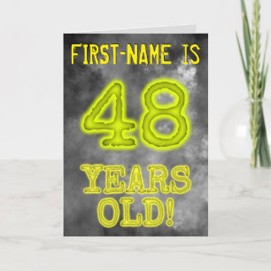Carte Aura éffrayante Lumineuse Look "48 ANS !" + Nom