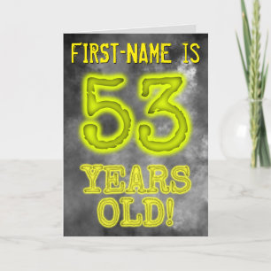 Carte Aura éffrayante Lumineuse Look "53 ANS !" + Nom