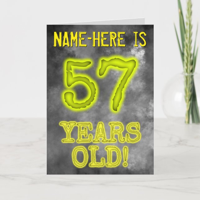 Carte Aura éffrayante Lumineuse Look "57 ANS !" + Nom (Devant)