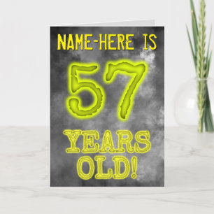 Carte Aura éffrayante Lumineuse Look "57 ANS !" + Nom