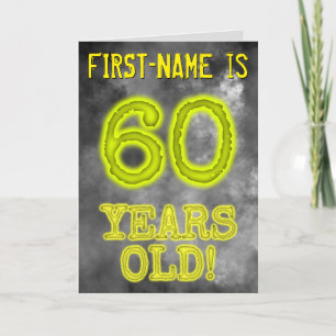 Carte Aura éffrayante Lumineuse Look "60 ANS !" + Nom
