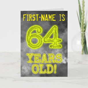 Carte Aura éffrayante Lumineuse Look "64 ANS !" + Nom