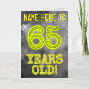 Carte Aura éffrayante Lumineuse Look "65 ANS !" + Nom
