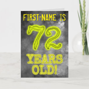 Carte Aura éffrayante Lumineuse Look "72 ANS !" + Nom